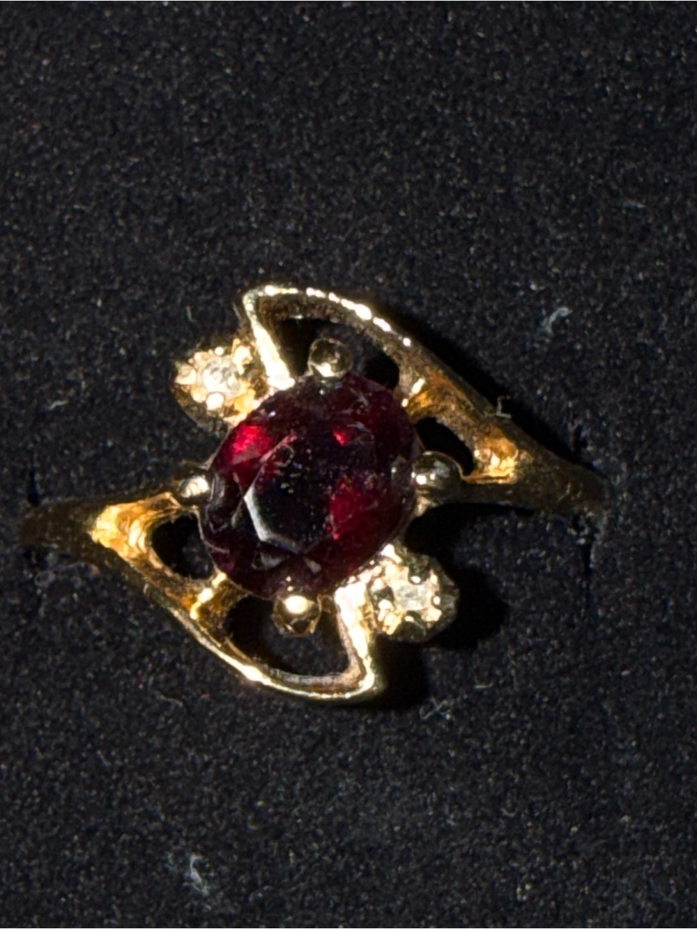 Vintage 24kt Lind HG gold Filled(hallmarked) with Deep Red Gemstone/diamonds